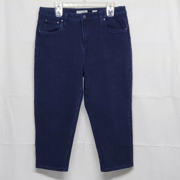 Coldwater Creek Jeans Wondersoft Knit Womens 14 High Rise Cropped Straight - Picture 1 of 16